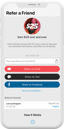 mobile referral programs examples - Rakuten referral program
