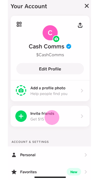 mobile referral programs examples: CashApp referral program.