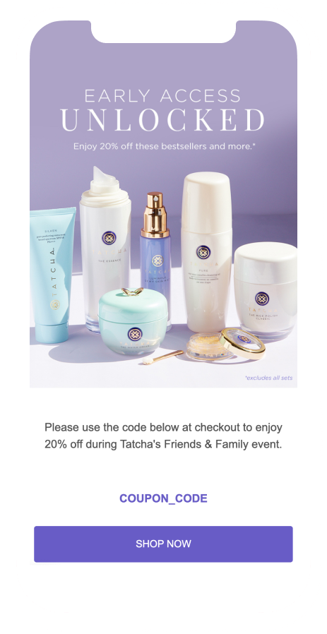 A personalized friends and family email.