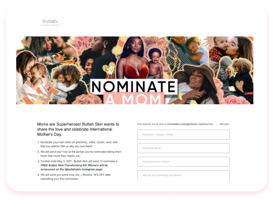 A nomination shared beyond a purchase.