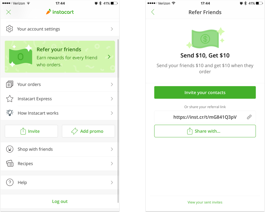 40 mobile examples instacart