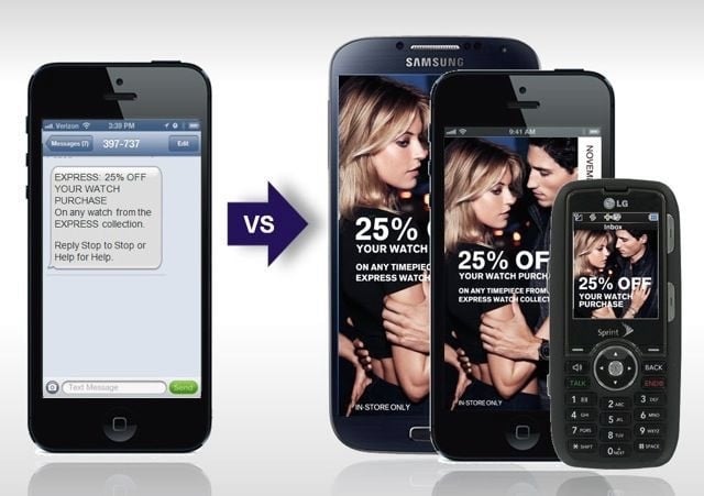 Example of referral marketing in rich text media vs text