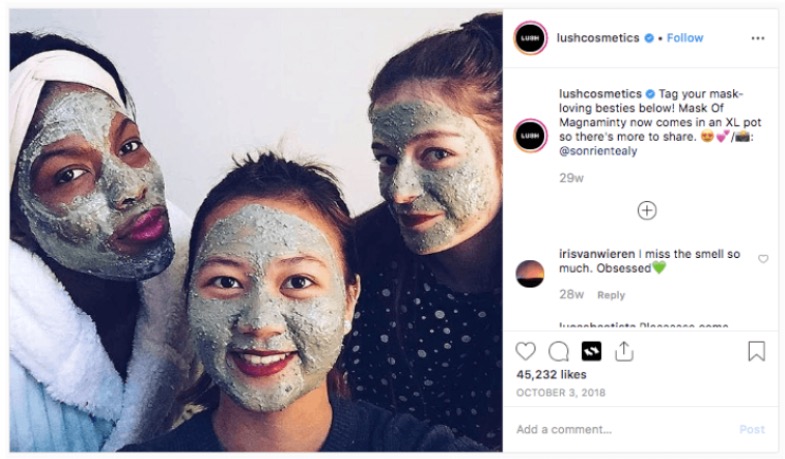 instagram photo with women in facemasks