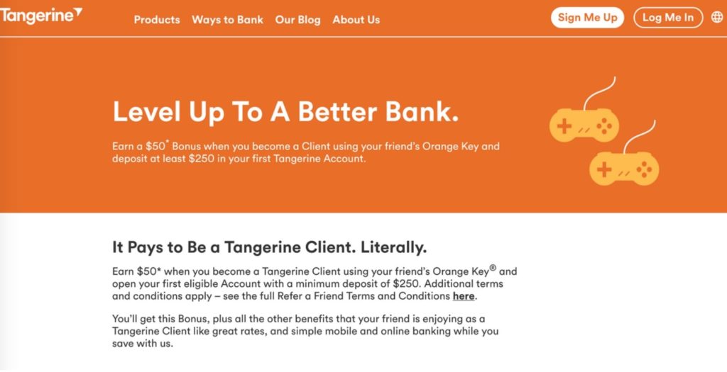 Tangerine Referral Marketing Example