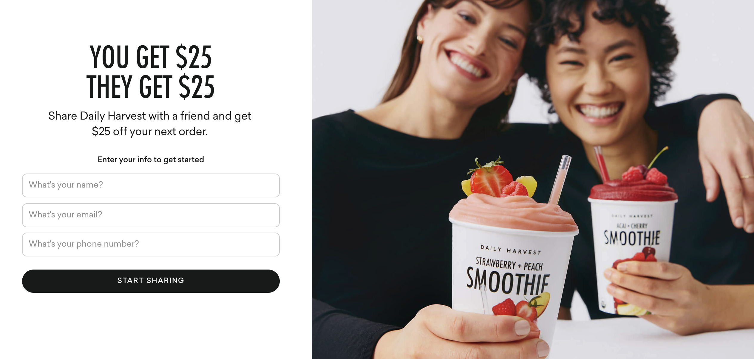 Ecommerce referral program examples: Daily Harvest
