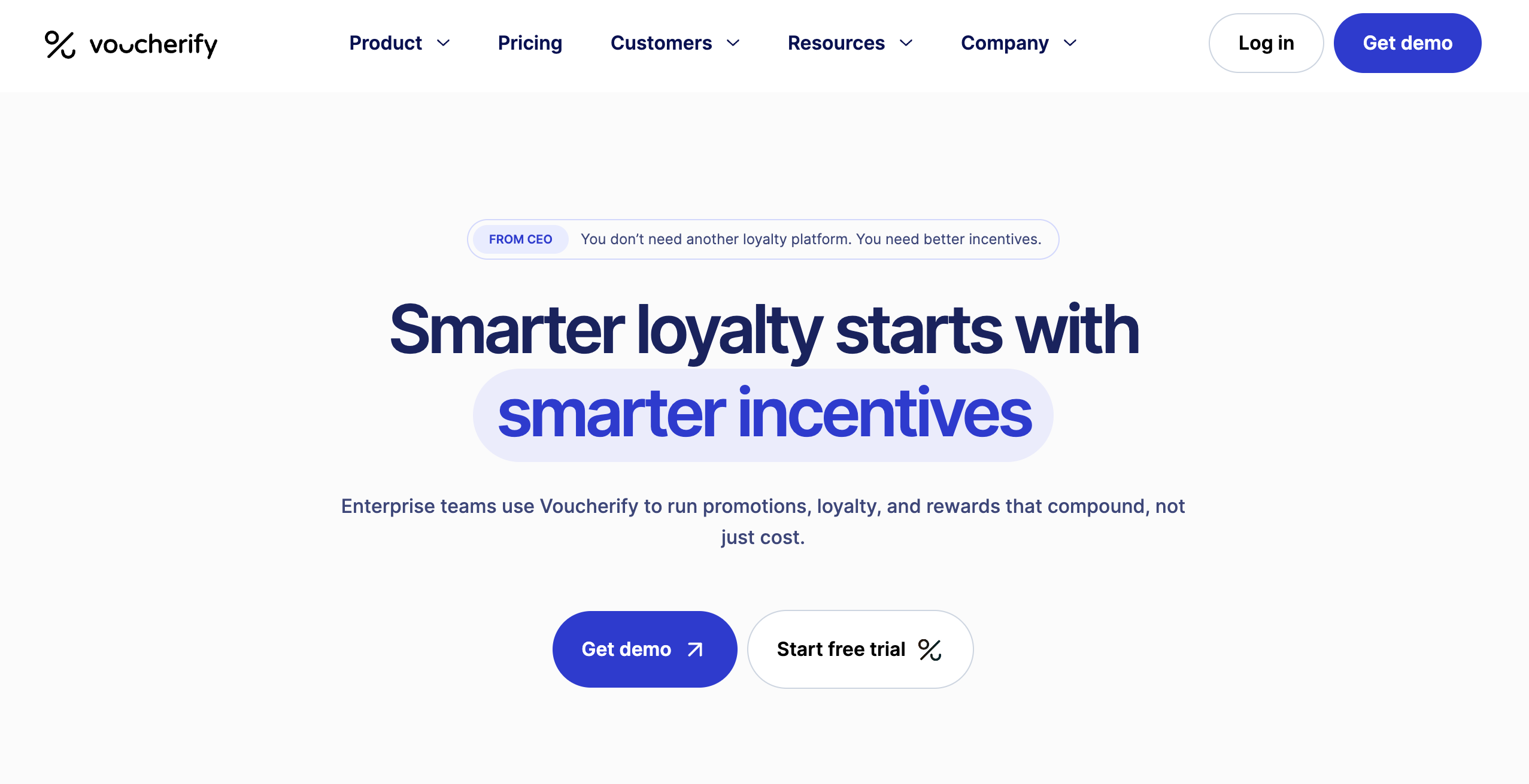 Voucherify homepage advertising smarter incentives